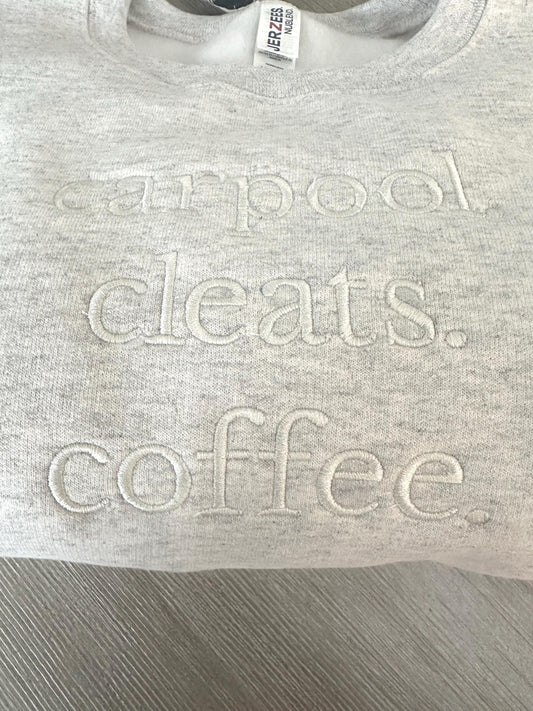 Soccer Mom Sweatshirt, Carpool Cleats Coffee, Sports Mom Crewneck