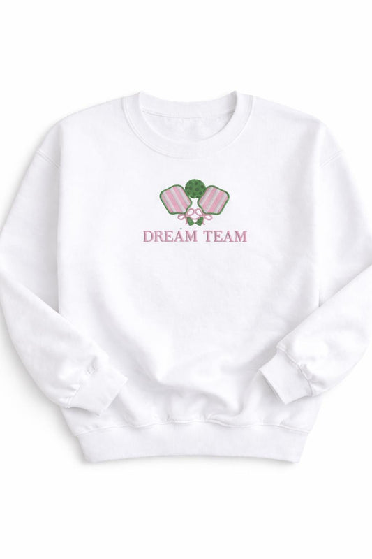 Custom Pickleball Sweatshirt Embroidered Pickle Paddle Ball Team Dream Shirt Preppy Pickleball Gift