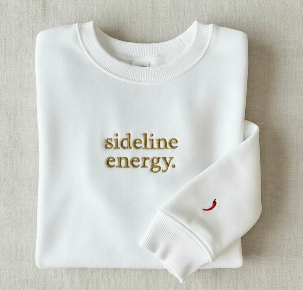 Sideline Energy Embroidered Crewneck Sweatshirt | Custom Sleeve Icon