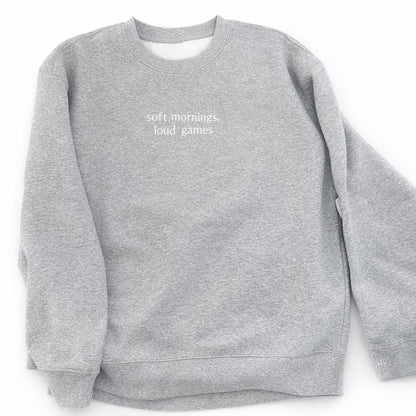 Minimalist Game Day Sweatshirt – Embroidered Women Lifestyle Crewneck – Neutral Sideline Life Outfit