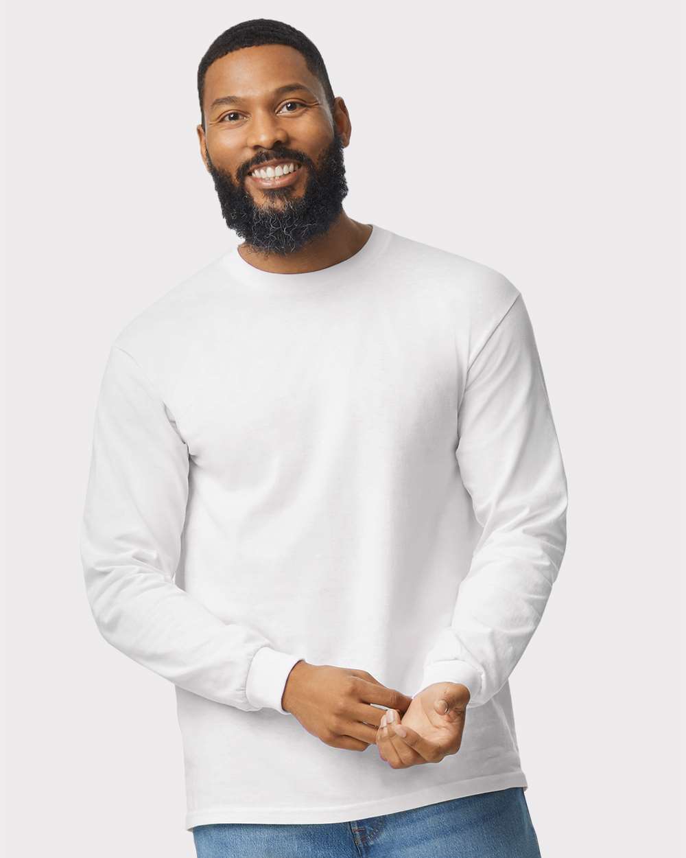 Heavy cotton long sleeve t-shirt for custom embroidery