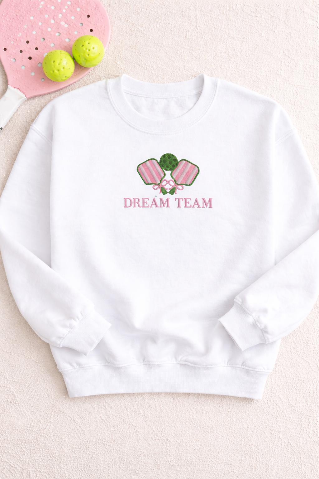 Custom Pickleball Sweatshirt Embroidered Pickle Paddle Ball Team Dream Shirt Preppy Pickleball Gift