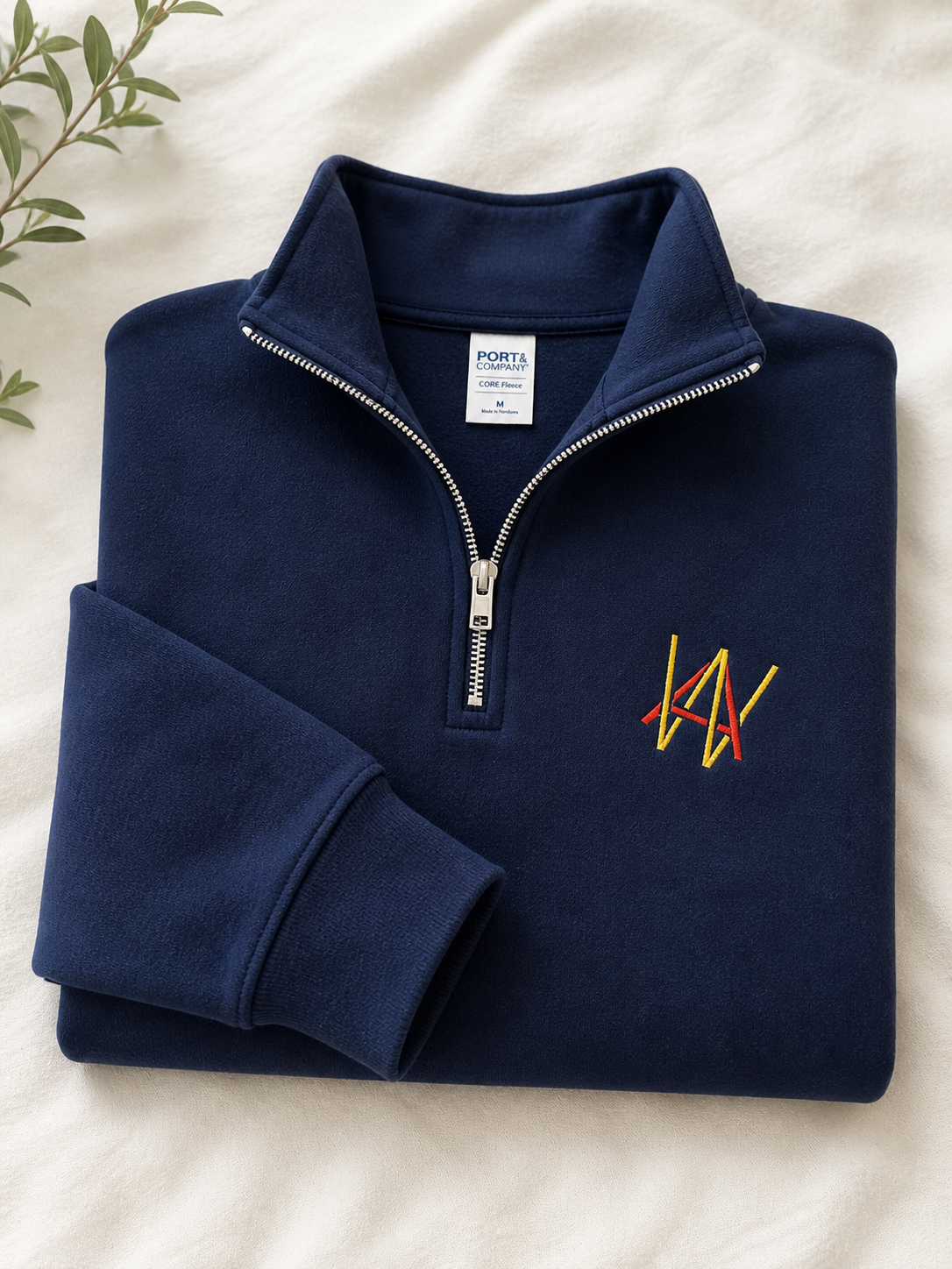 Personalized Initial Quarter-Zip Fleece | Custom Embroidered Pullover
