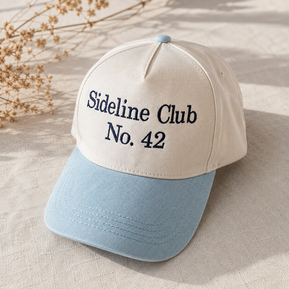 Custom embroidered cap with a logo