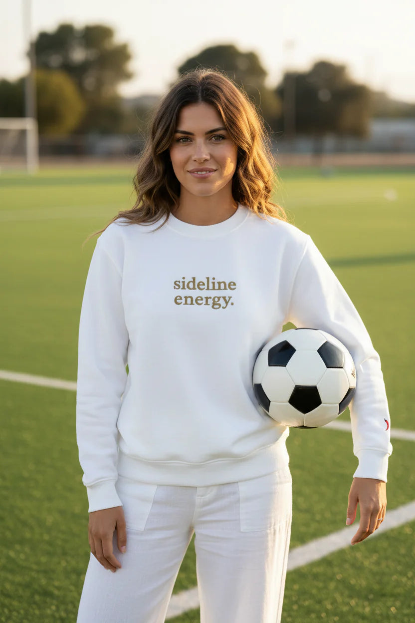 Sideline Energy Embroidered Crewneck Sweatshirt | Custom Sleeve Icon