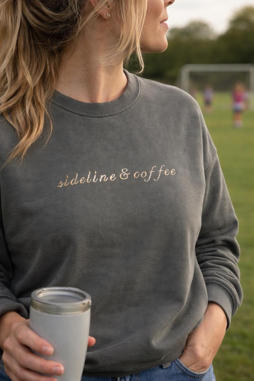 Embroidered Game Day Mom Sweatshirt | Comfort Colors Crewneck