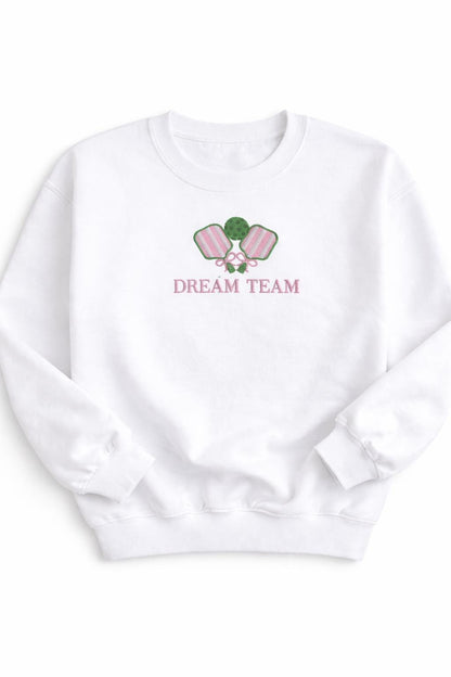 Custom Pickleball Sweatshirt Embroidered Pickle Paddle Ball Team Dream Shirt Preppy Pickleball Gift