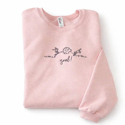 Soccer Mom Sweatshirt, Embroidered Crewneck, Sideline Mom Pullover Minimal Line Art, Sports Gift