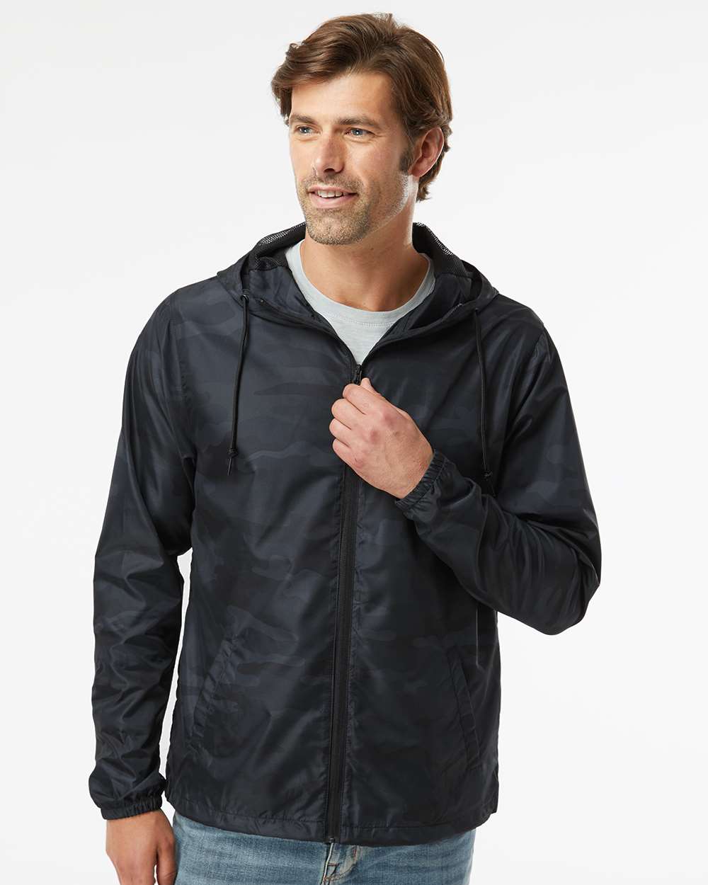 Independent EXP54LWZ windbreaker – Black Camo