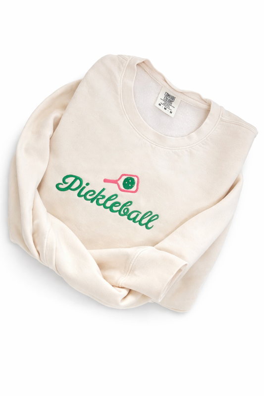 Pickleball Embroidered Sweatshirt – Cozy Paddle Graphic Pullover