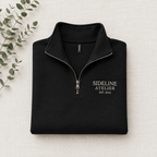 Custom embroidered quarter-zip pullover