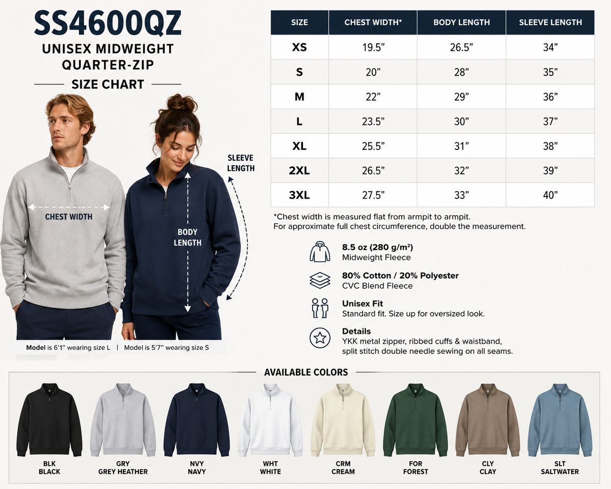 Vintage monogram quarter-zip available sizes and colors