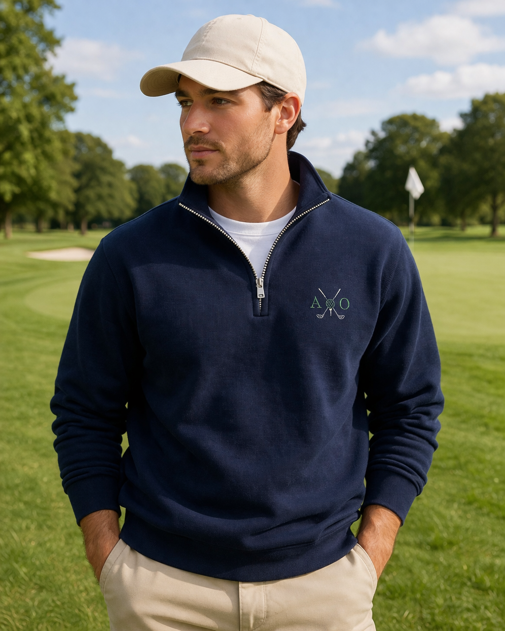 Personalized Golf Quarter-Zip Pullover — Custom Initials Embroidery