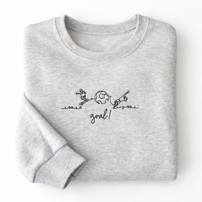 Goal! Embroidered Soccer Sweatshirt – Minimalist Game Day Crewneck