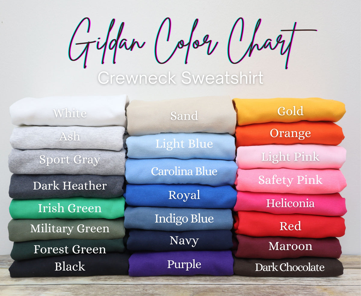Gildan 18000 crewneck color chart