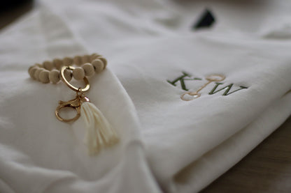 Custom Equestrian Monogram Sweatshirt – Embroidered Horse Bit Initials Crewneck