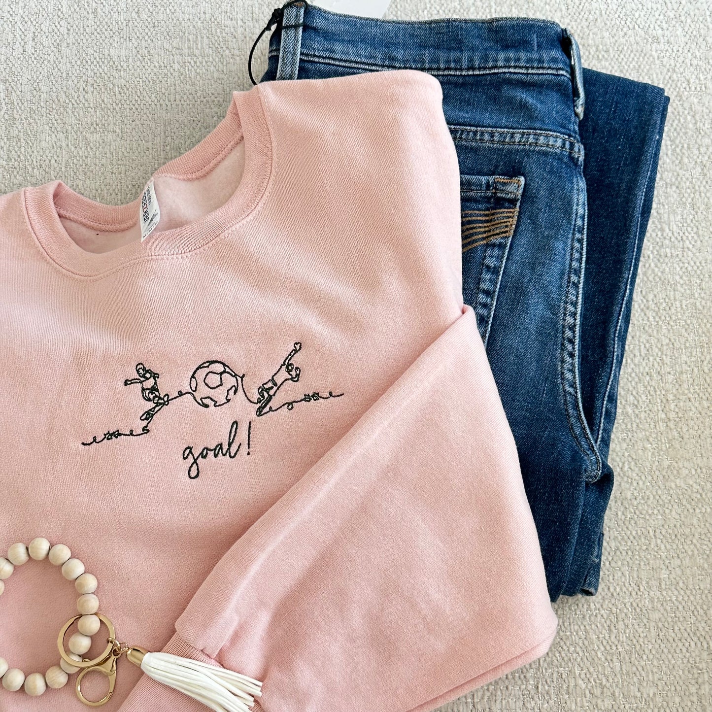 Soccer Embroidered Crewneck Sweatshirt