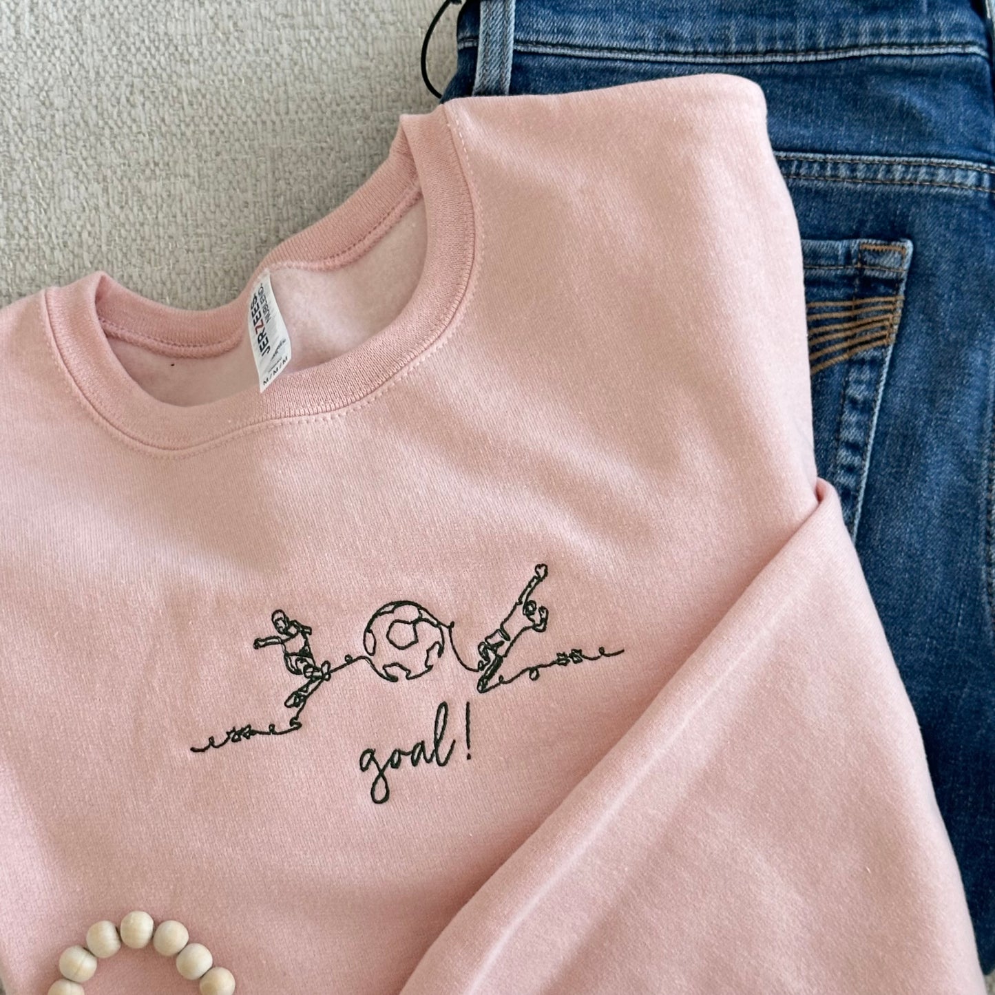 Soccer Embroidered Crewneck Sweatshirt