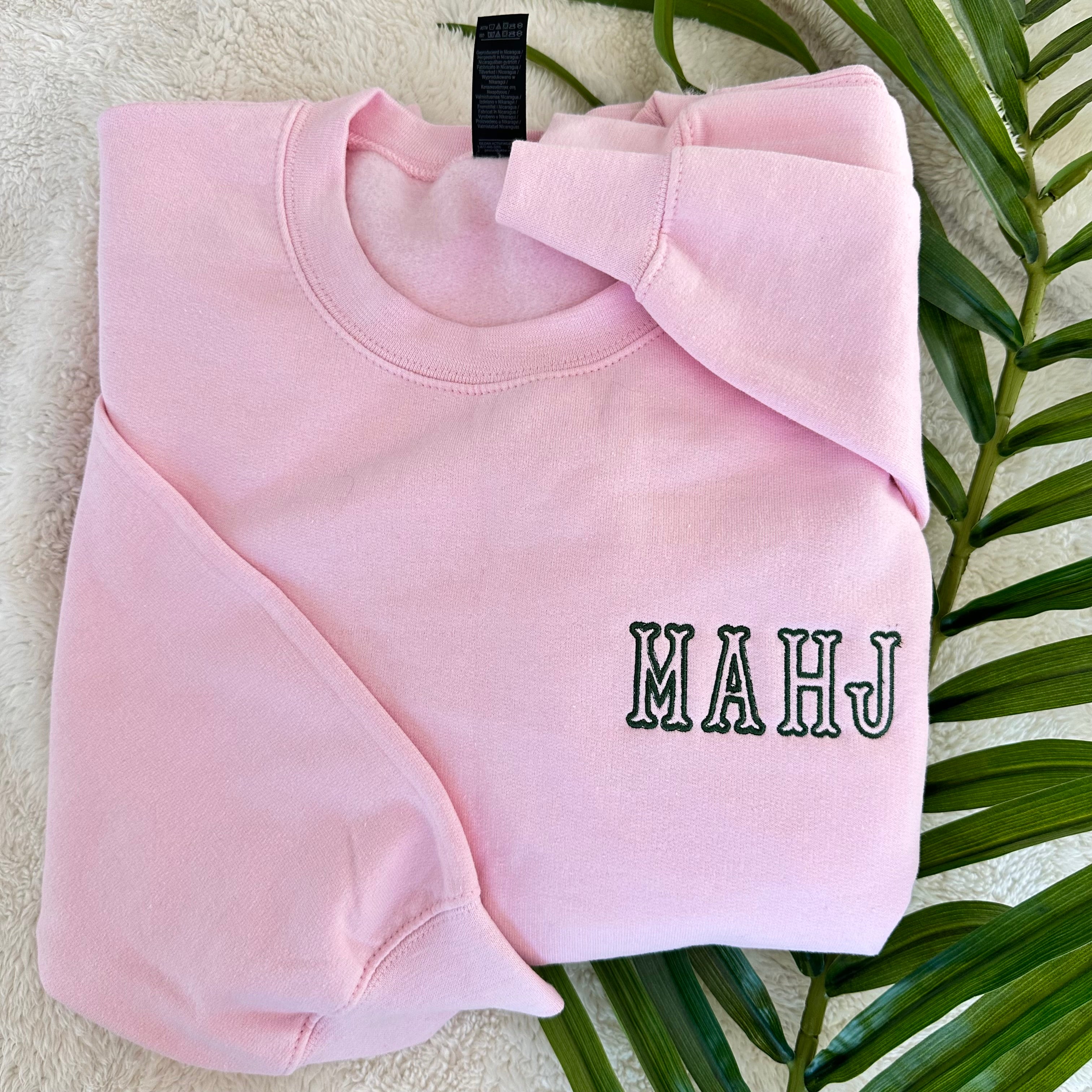 MAHJ Varsity Embroidered Crewneck Sweatshirt | Mah Jongg Gift