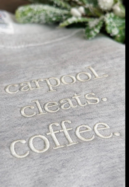 Soccer Mom Sweatshirt, Carpool Cleats Coffee, Sports Mom Crewneck