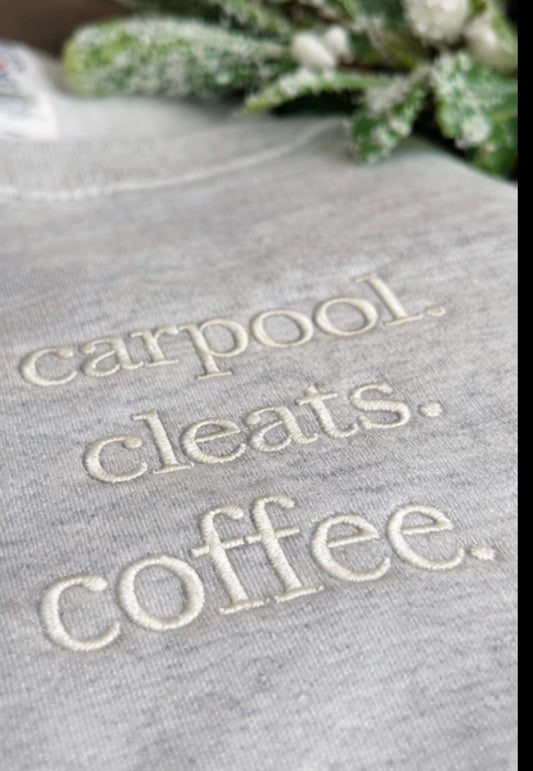 Soccer Mom Sweatshirt, Carpool Cleats Coffee, Sports Mom Crewneck