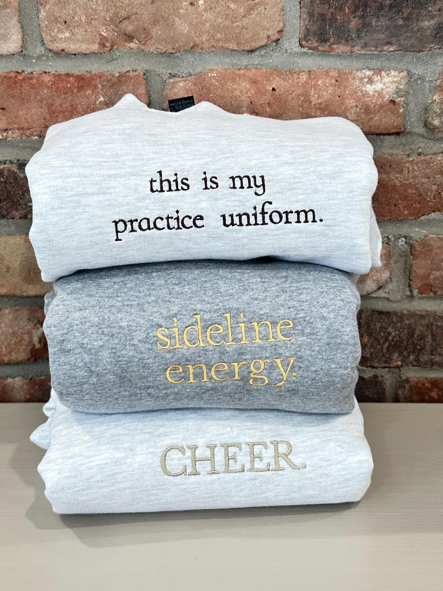 Minimalist Embroidered Sweatshirt Soft Neutral Crewneck Sport Style