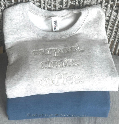 Soccer Mom Sweatshirt, Carpool Cleats Coffee, Sports Mom Crewneck