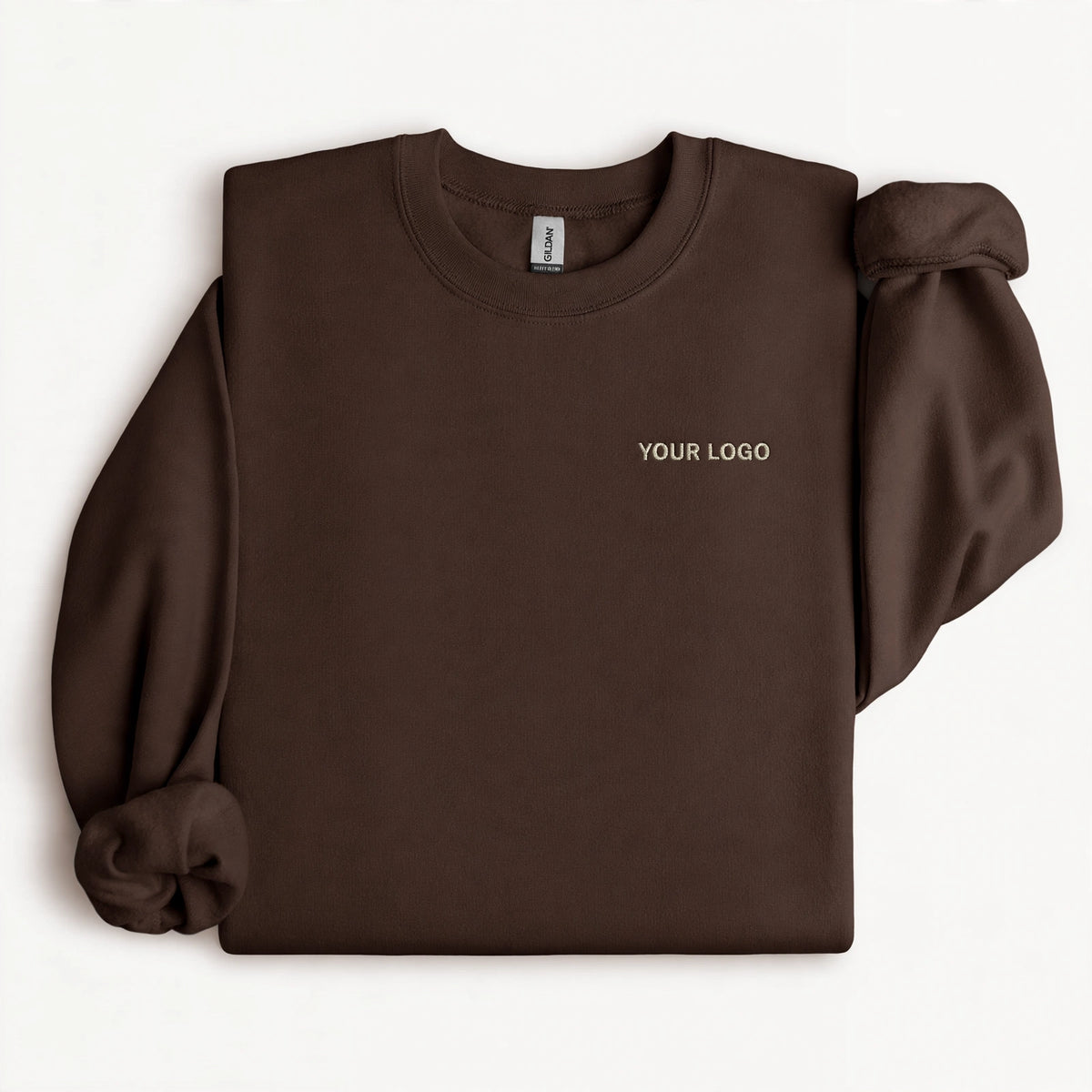 Custom embroidered hoodie with a company logo