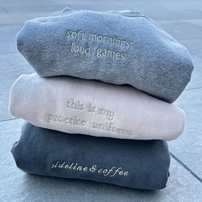 Embroidered Game Day Mom Sweatshirt | Comfort Colors Crewneck