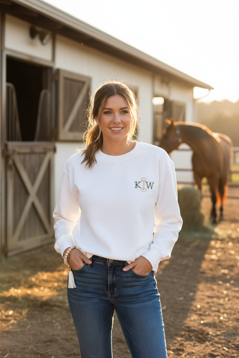 Equestrian Sweatshirt On-Model