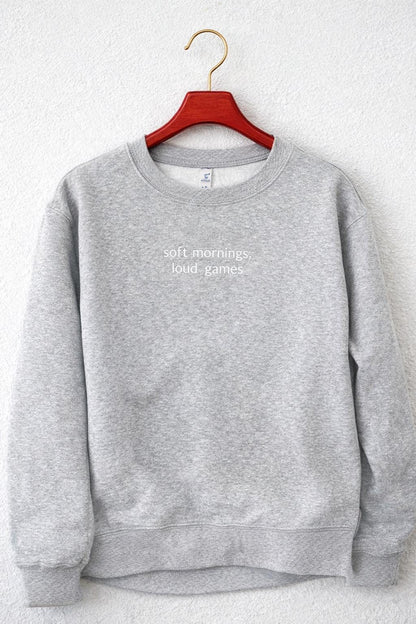 Minimalist Game Day Sweatshirt – Embroidered Women Lifestyle Crewneck – Neutral Sideline Life Outfit