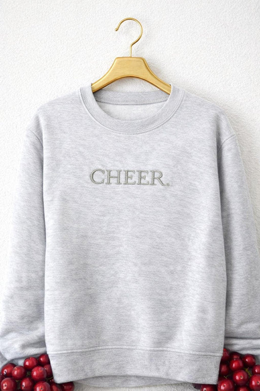 Minimalist Embroidered Sweatshirt Soft Neutral Crewneck Sport Style