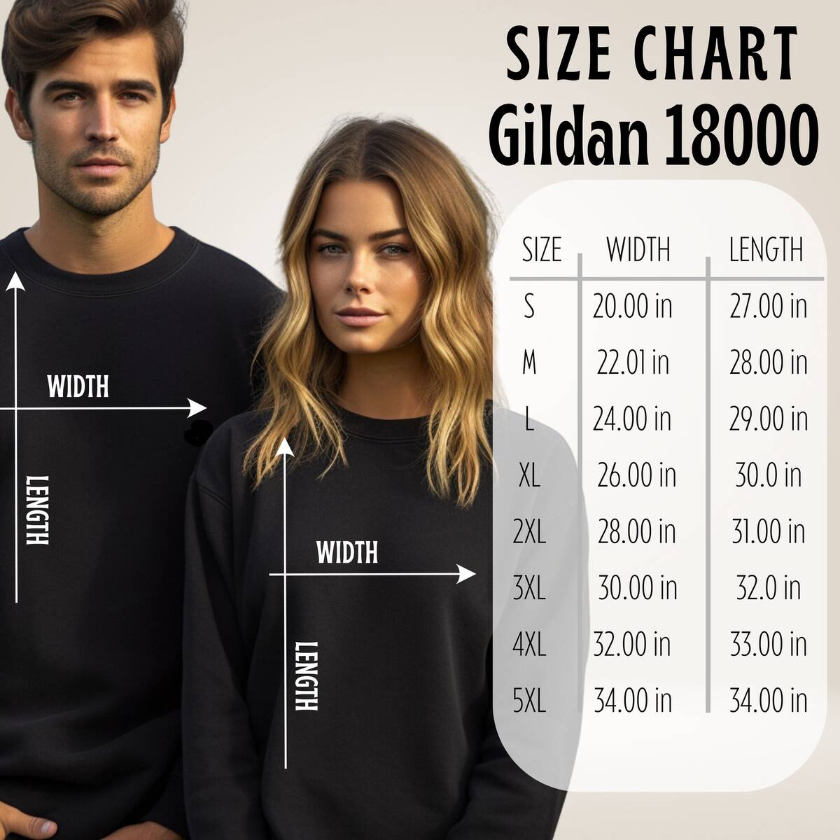 Golf Crewneck Size Chart