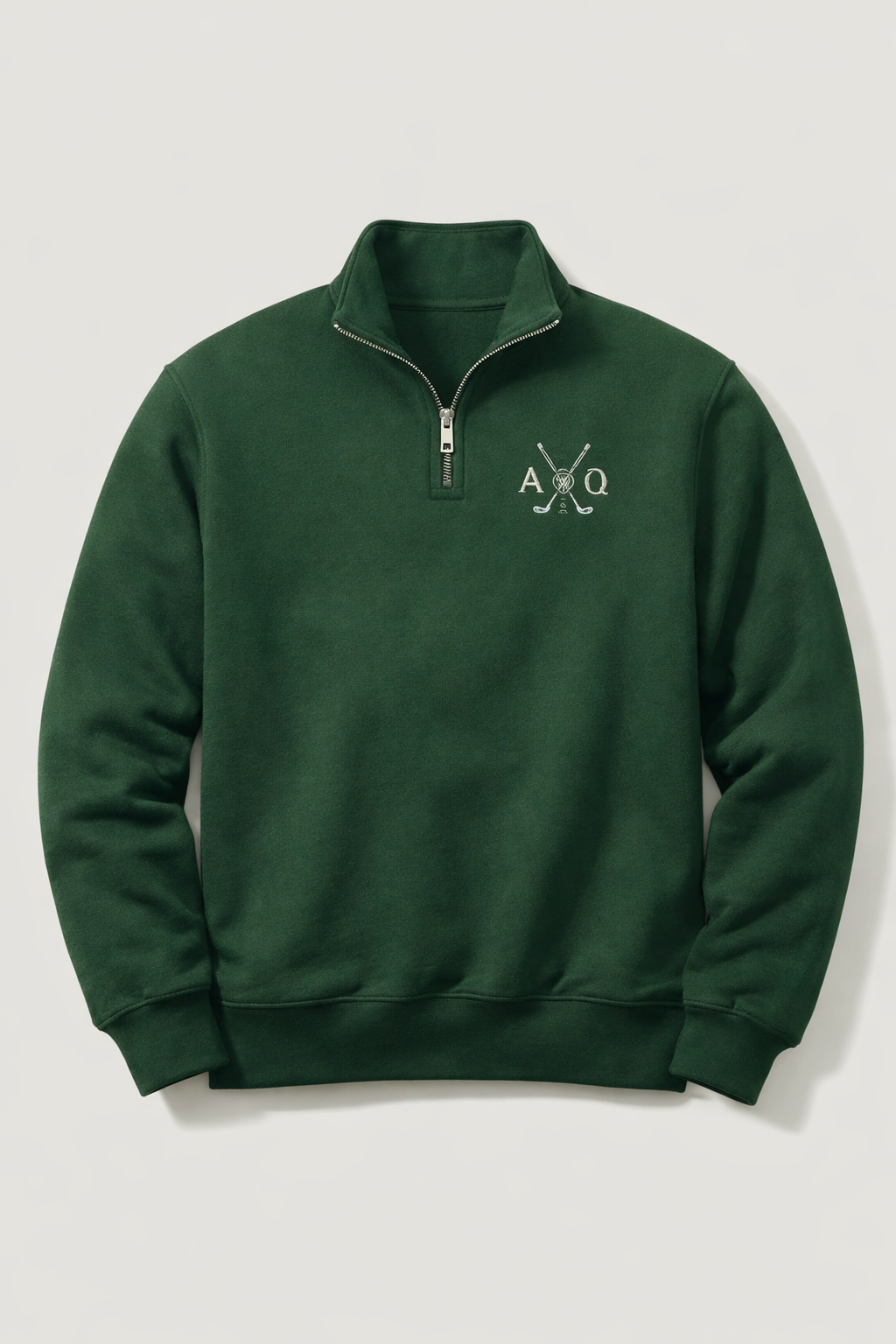 Forest Green Golf Quarter-Zip with custom initials