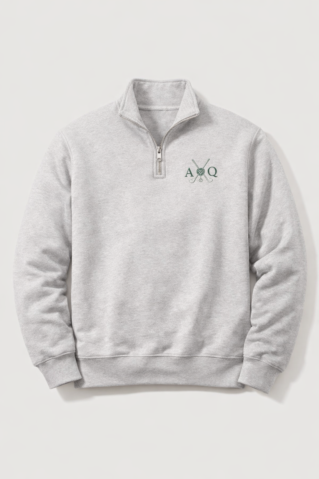 Light Grey Golf Quarter-Zip with custom initials