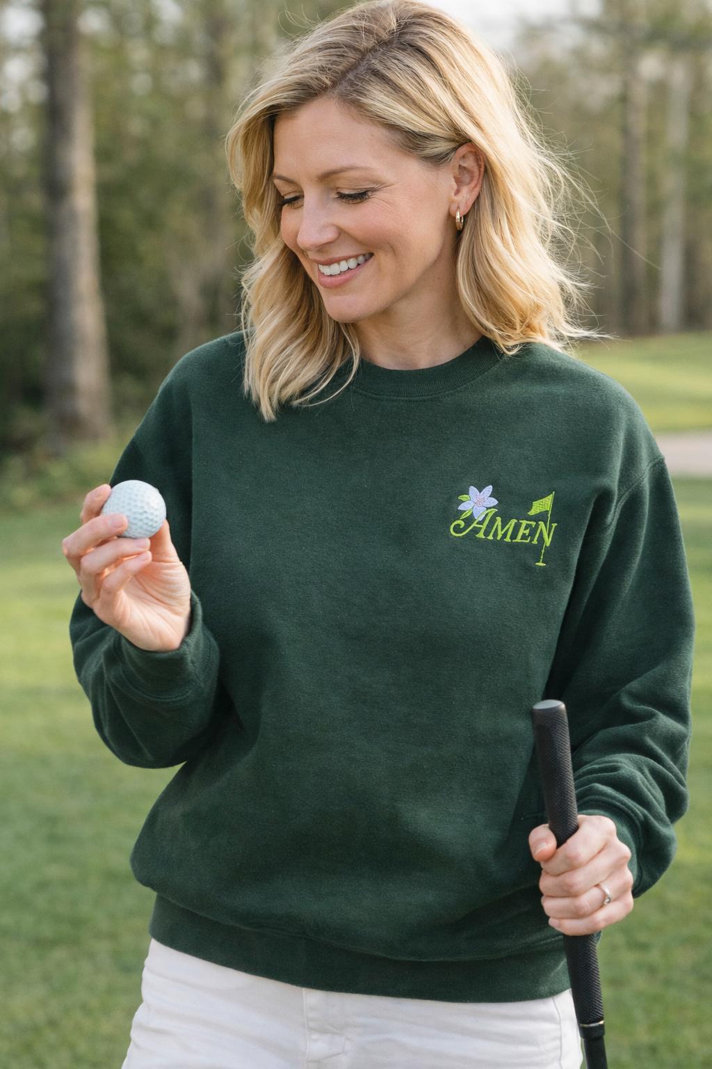 Masters Golf Sweatshirt Embroidered, Tournament Golfing Season Crewneck Golf gifts , Minimalist Golf Shirt