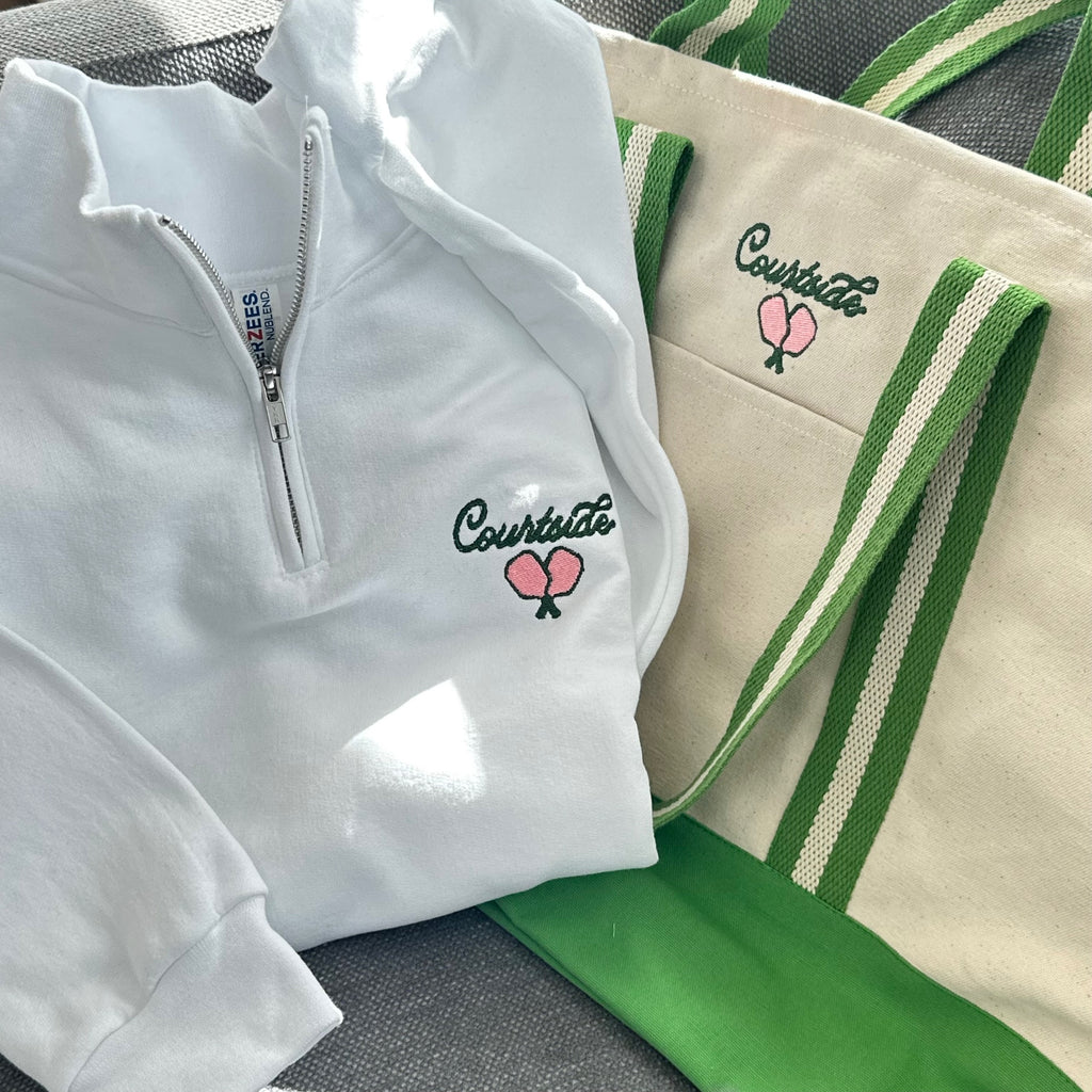 Courtside Pickleball Quarter-Zip with Tote Bag