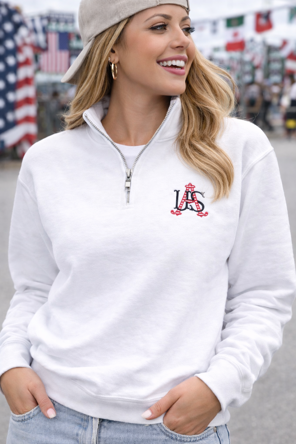 USA World Cup 2026 Quarter-Zip in White
