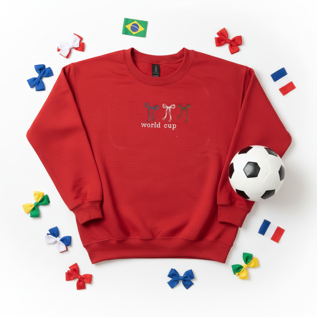 World Cup Embroidered Bow Sweatshirt